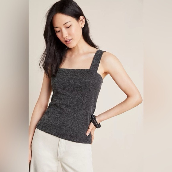 Tops - Anthropologie Wide Strap Tank - Charcoal Gray